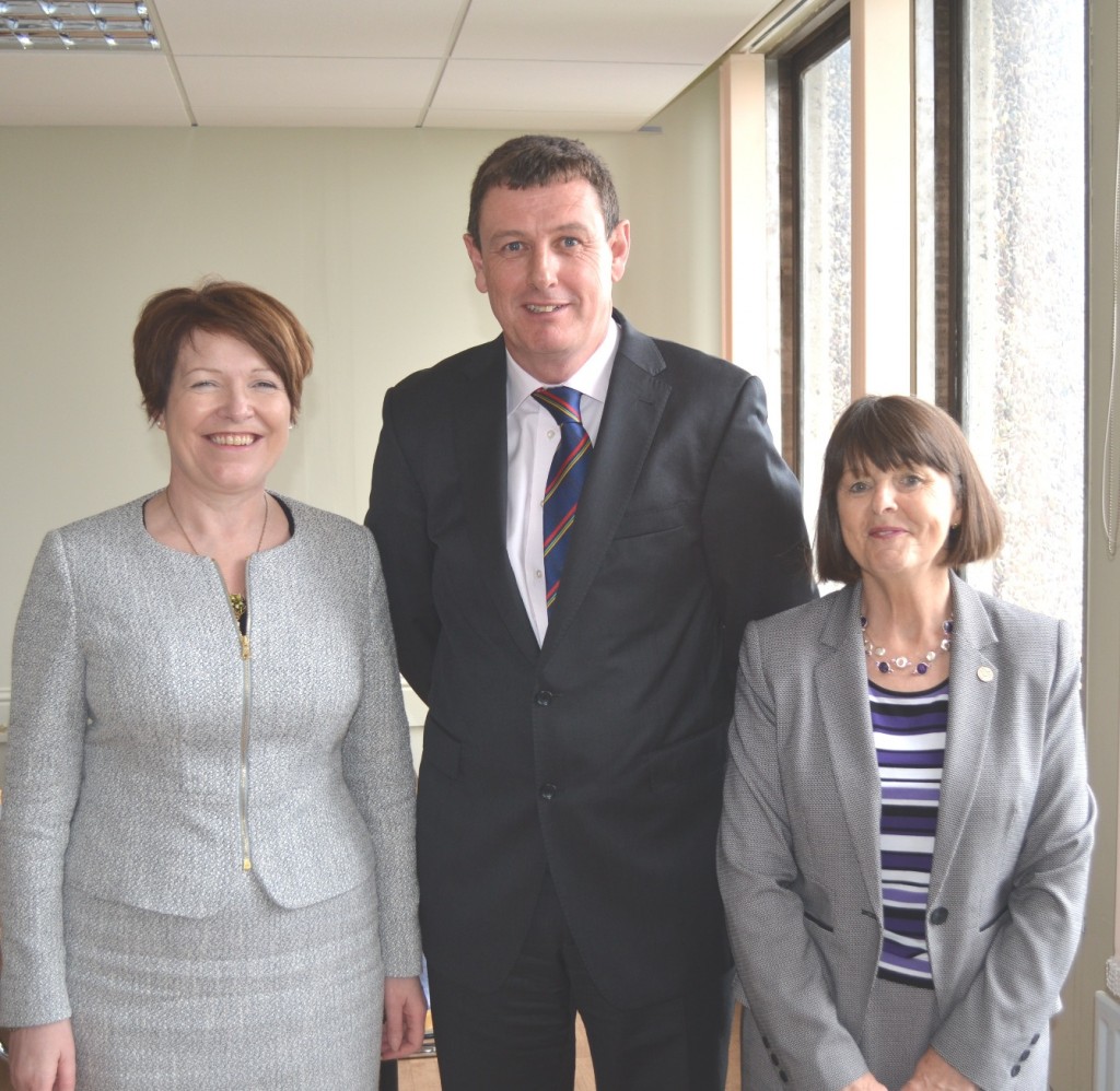 Commissioner Noirín O'Sullivan, AGSI President Tim Galvin and Administrative Assistant Bernie Ryan