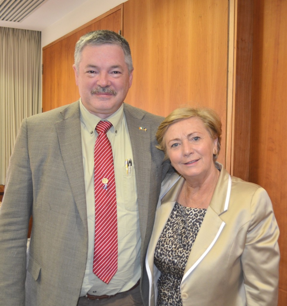 Newly promoted Inspector Larry Brady & AGSI Vice President & Minister for Justice Frances Fitzgerald