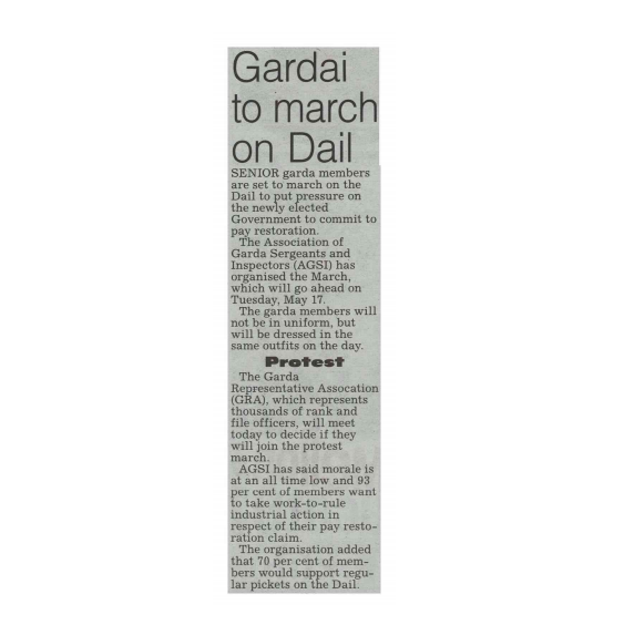 Gardai to march on Dail