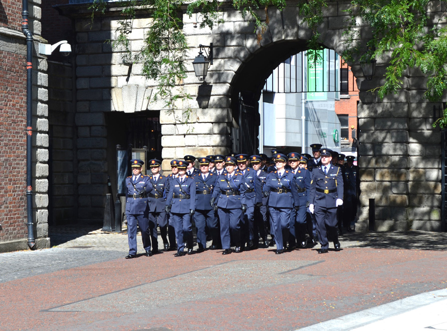 100 years on Commissioner Harris leads members of Garda Siochana through gates of Dublin Castle