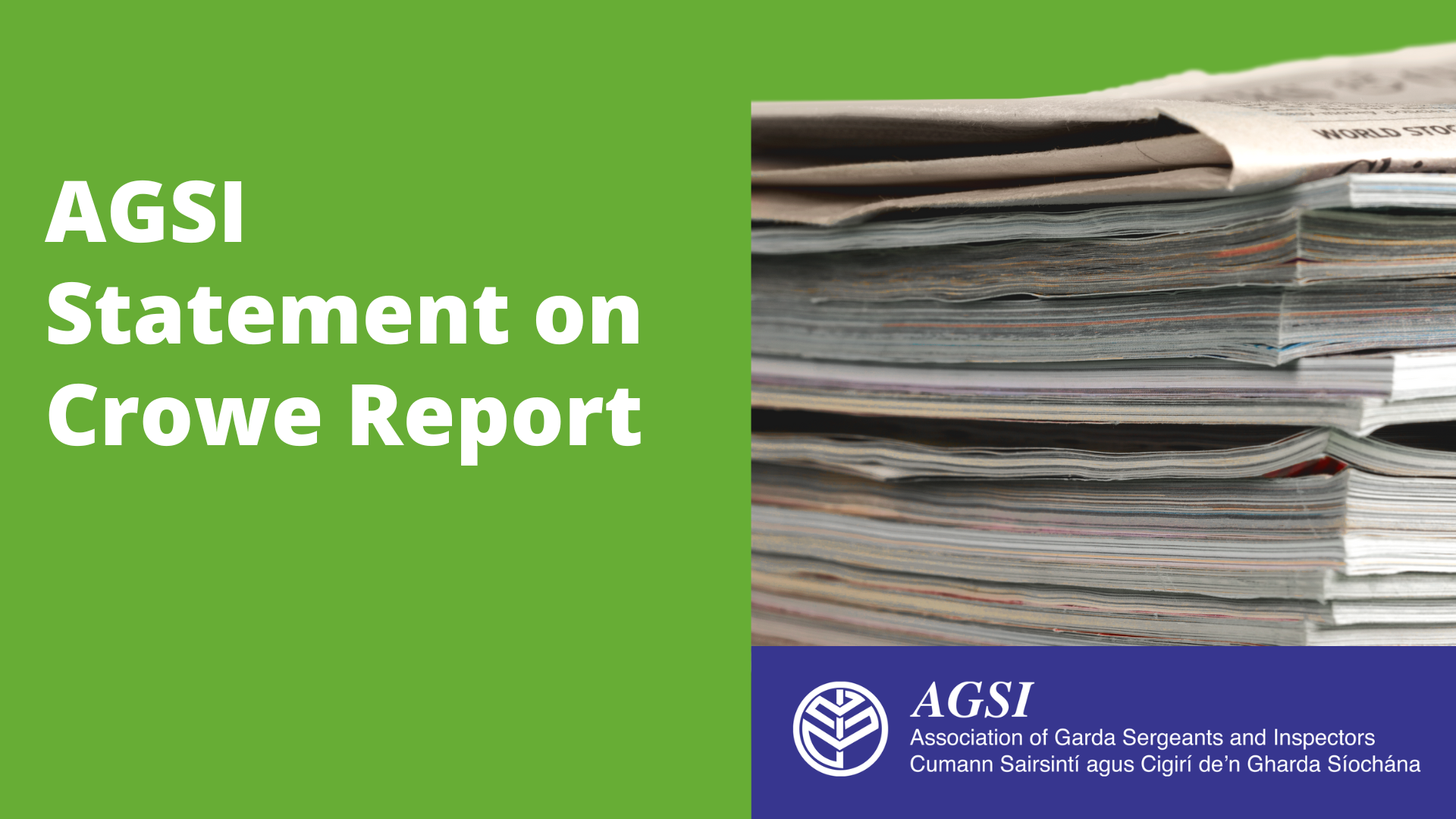AGSI Responds to Reported Contents of Crowe Report