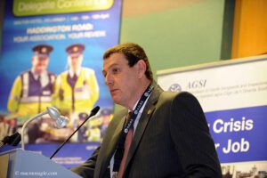 14-4-2014: AGSI CONFERNECE KILLARNEY: Tim Galvin, President, pictured addressing delegates at the AGSI conference in the Malton Hotel, Killarney on Monday. Picture by Don MacMonagle